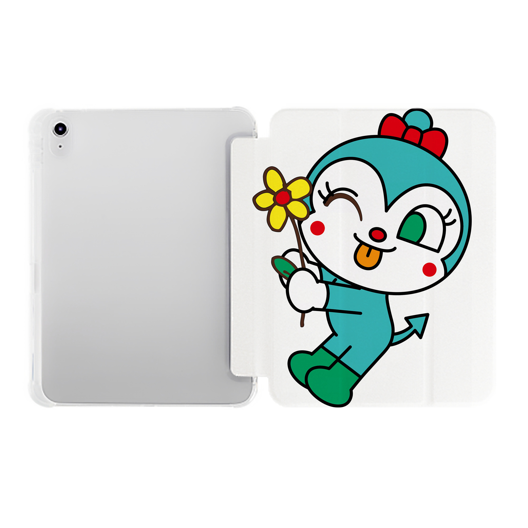 （画像用） アンパンマン Anpanman IPad ケース ペン収納付き 三つ折りスタンド PUレザー×シリコン 対応機種9.5/10.5/10.9インチ